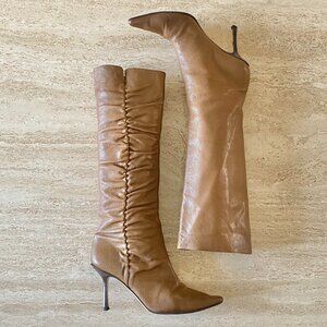 Vintage Jimmy Choo Ruched Knee High Boots